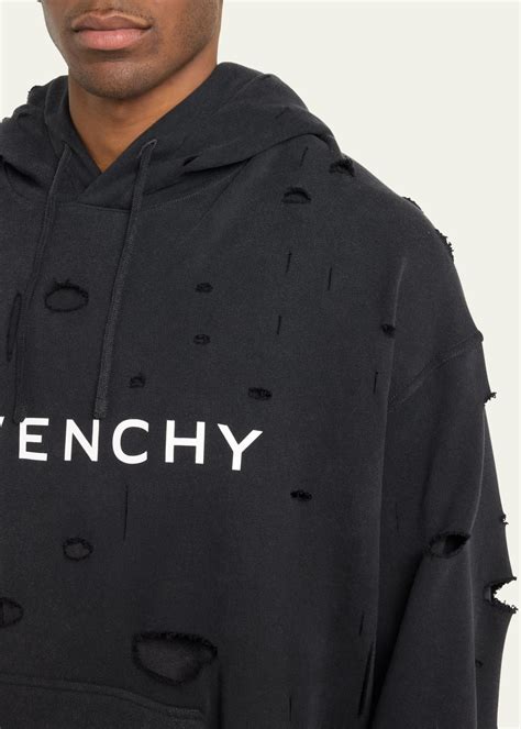 Givenchy Men's Oversized Destroyed Terry Sweatshirt 